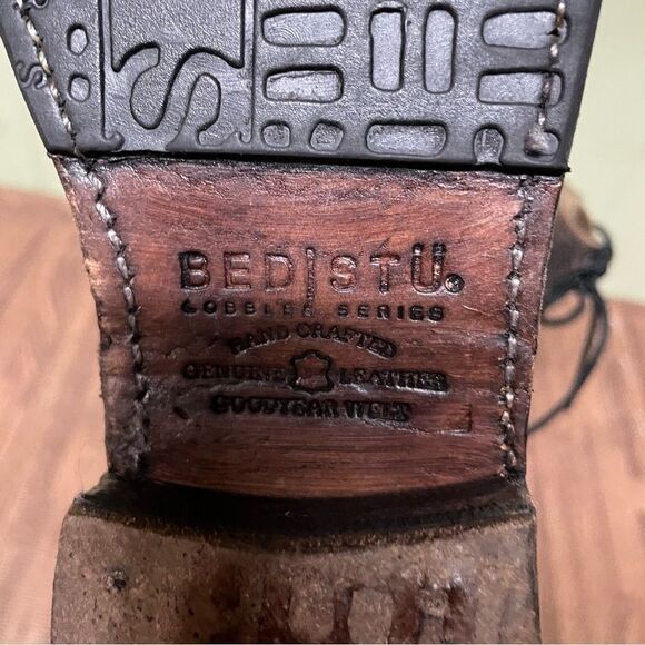 New Bed Stu Anthropologie Newark Distressed Lace‎ Up Riding Western Boots 9.5 - Picture 9 of 11